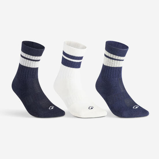 Chaussettes de sport hautes lot de 3 paires, RS 500 beige bleu