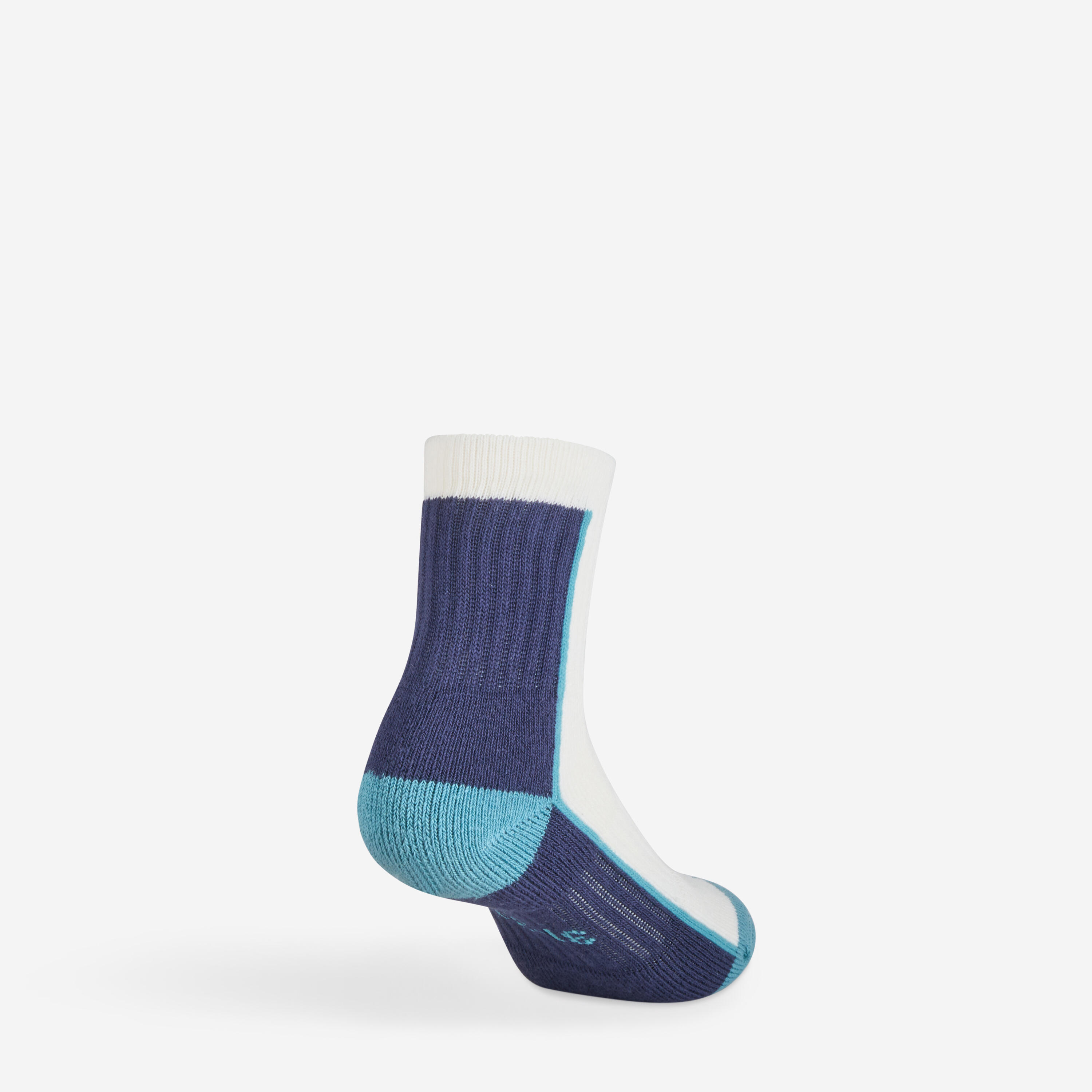 Kids' High Sports Socks Tri-Pack RS 500 - Beige/Green/Blue 4/5