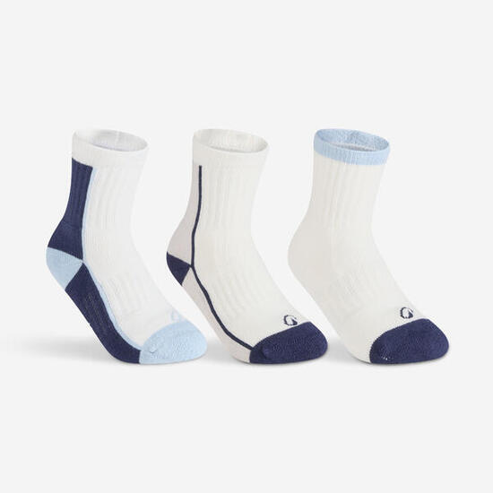Chaussettes de sport hautes enfant lot de 3 paires, RS 500 beige bleu gris