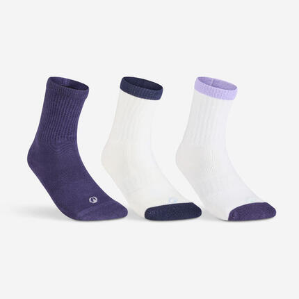 CHAUSSETTES DE TENNIS HAUTES RS 500 MARINE LOT DE 3