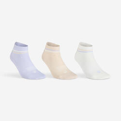 CHAUSSETTES DE SPORT ENFANT MI-HAUTES RS 160 GRIS BALLES BLANC LOT DE 3