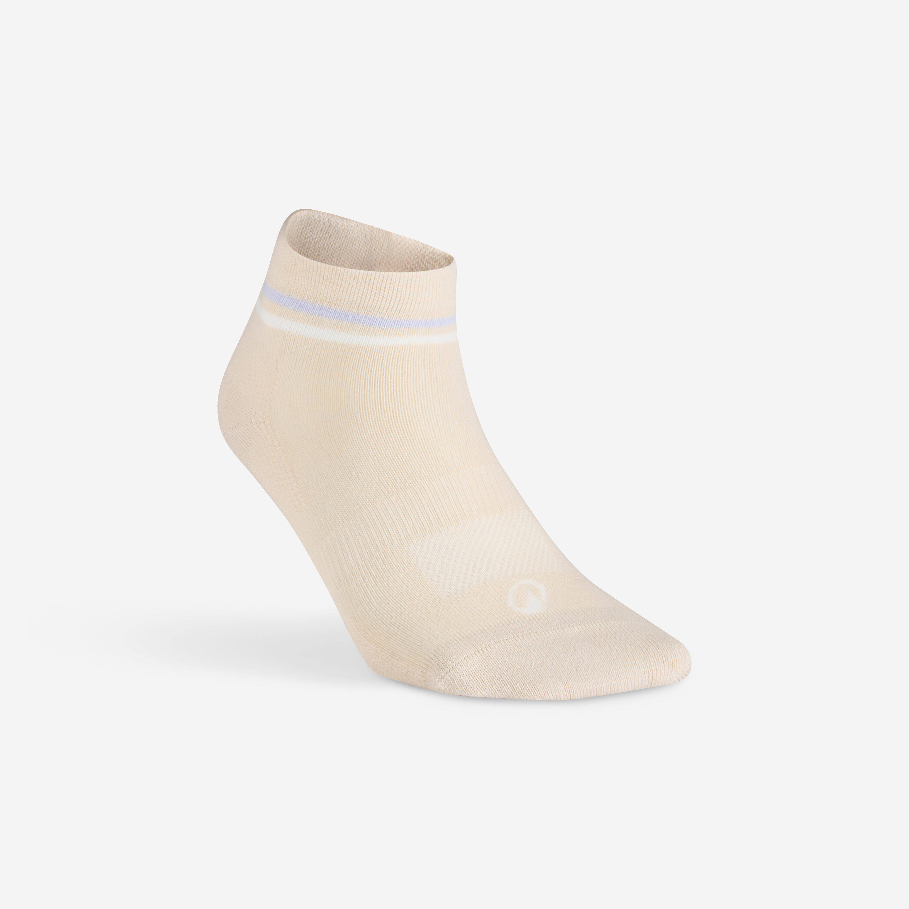 Kids' Mid-High Sports Socks Tri-Pack RS 160 - Beige/Purple -  3