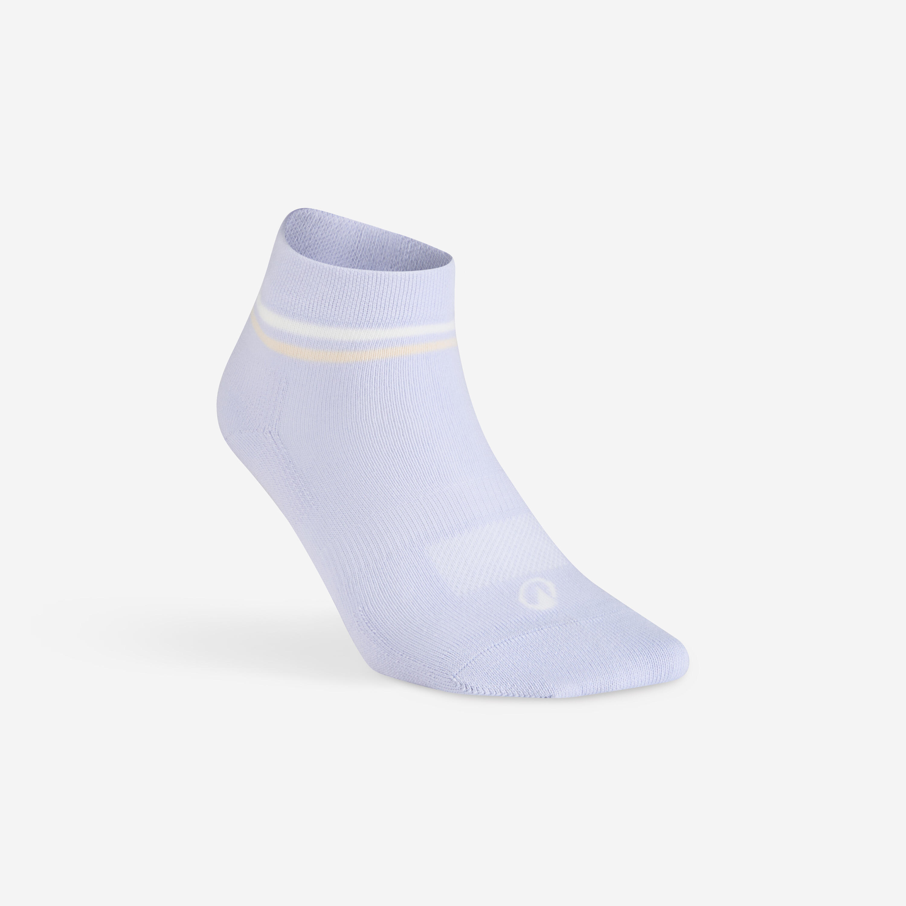 Bas de tennis mi-hauts lot de 3 paires, RS 160, violet/beige/brun - DECATHLON