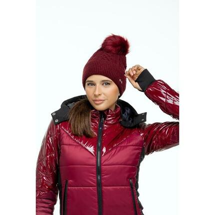 Czapka zimowa damska jeździecka z odpinanym pomponem