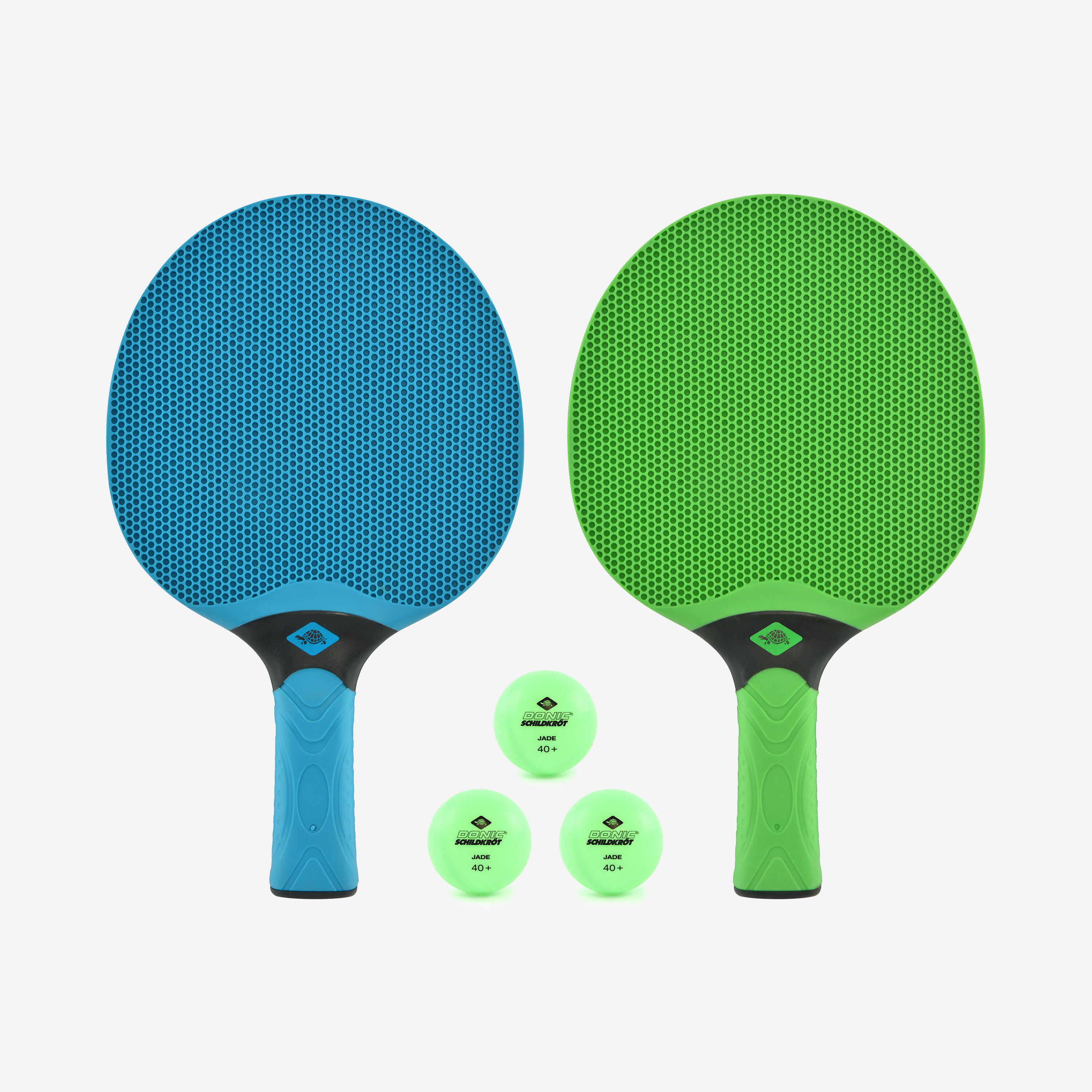 Raquetes e Bolas Resistentes de Ténis de Mesa para Exterior Azul/Verde 2/14