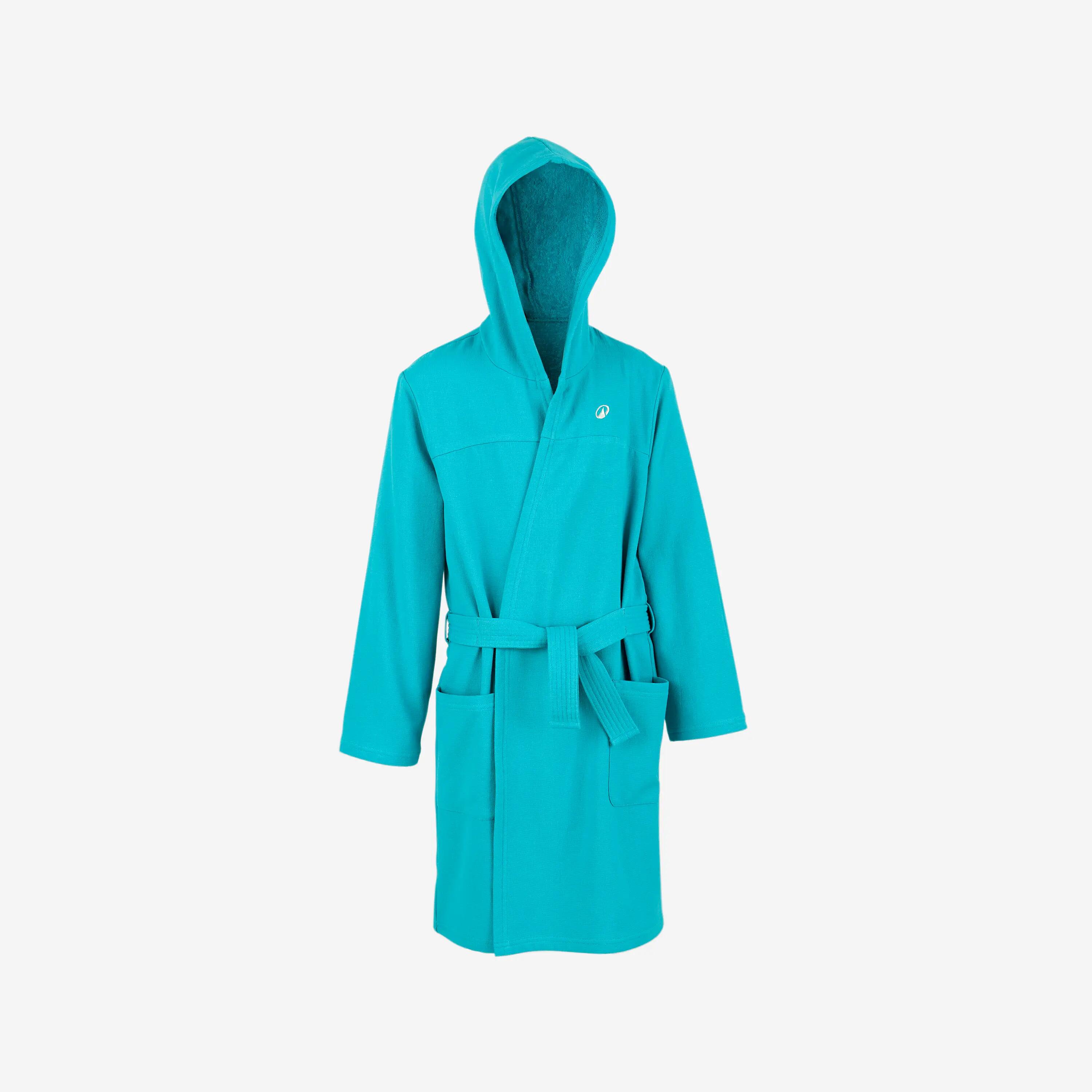 Kids’ cotton pool bathrobe turquoise 8/13