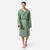 Peignoir de bain compact homme à capuche en microfibre vert kaki eucalyptus