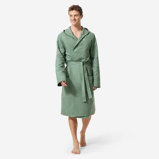 Accappatoio uomo cappuccio microfibra blu scuro