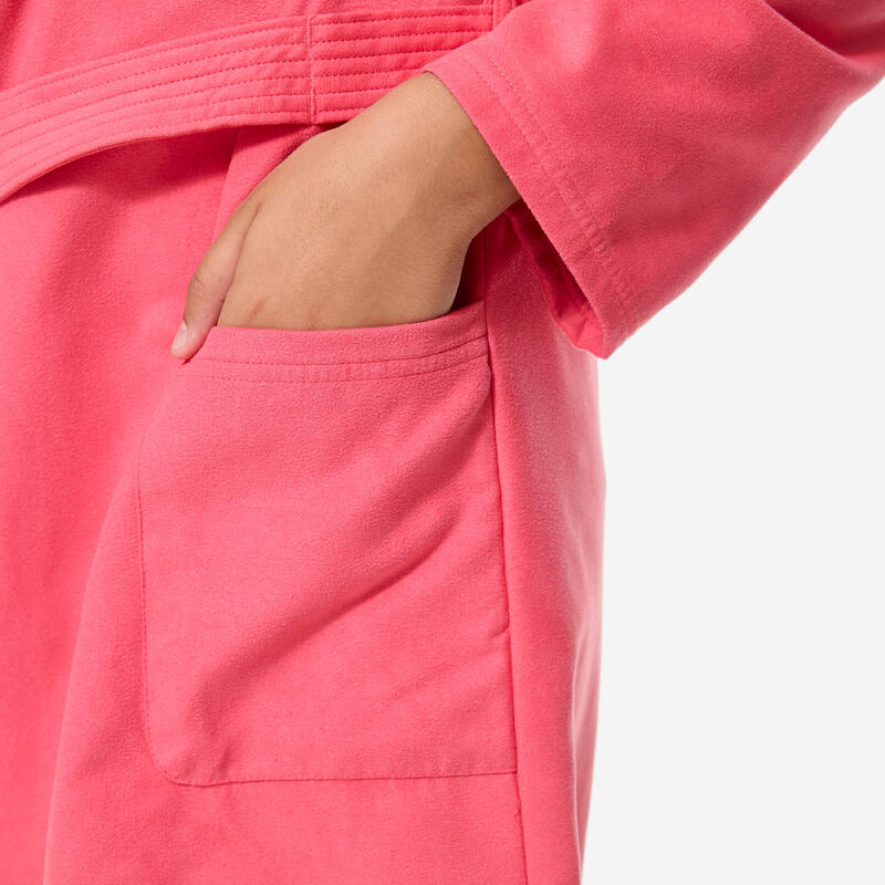 Çocuk Kapüşonlu Mikrofiber Bornoz - Pembe