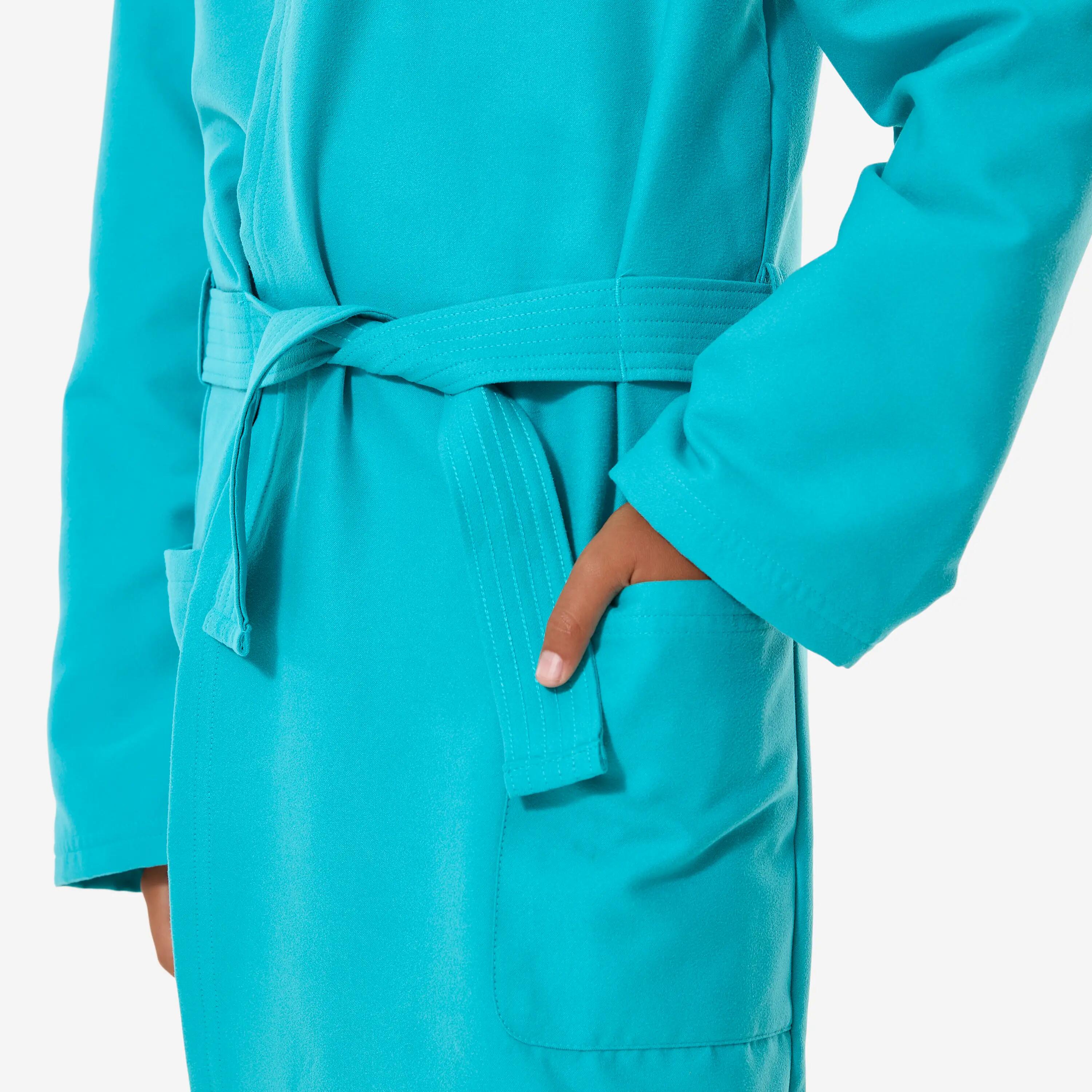 Kids’ cotton pool bathrobe turquoise 5/13