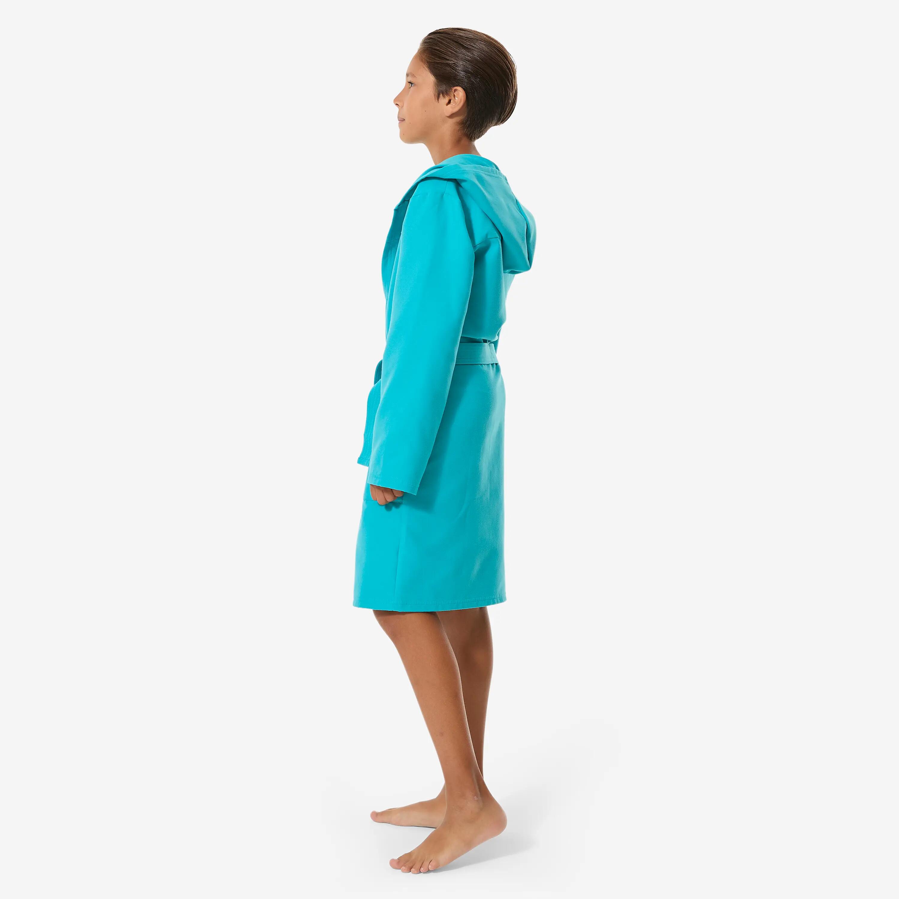 Kids’ cotton pool bathrobe turquoise 4/13