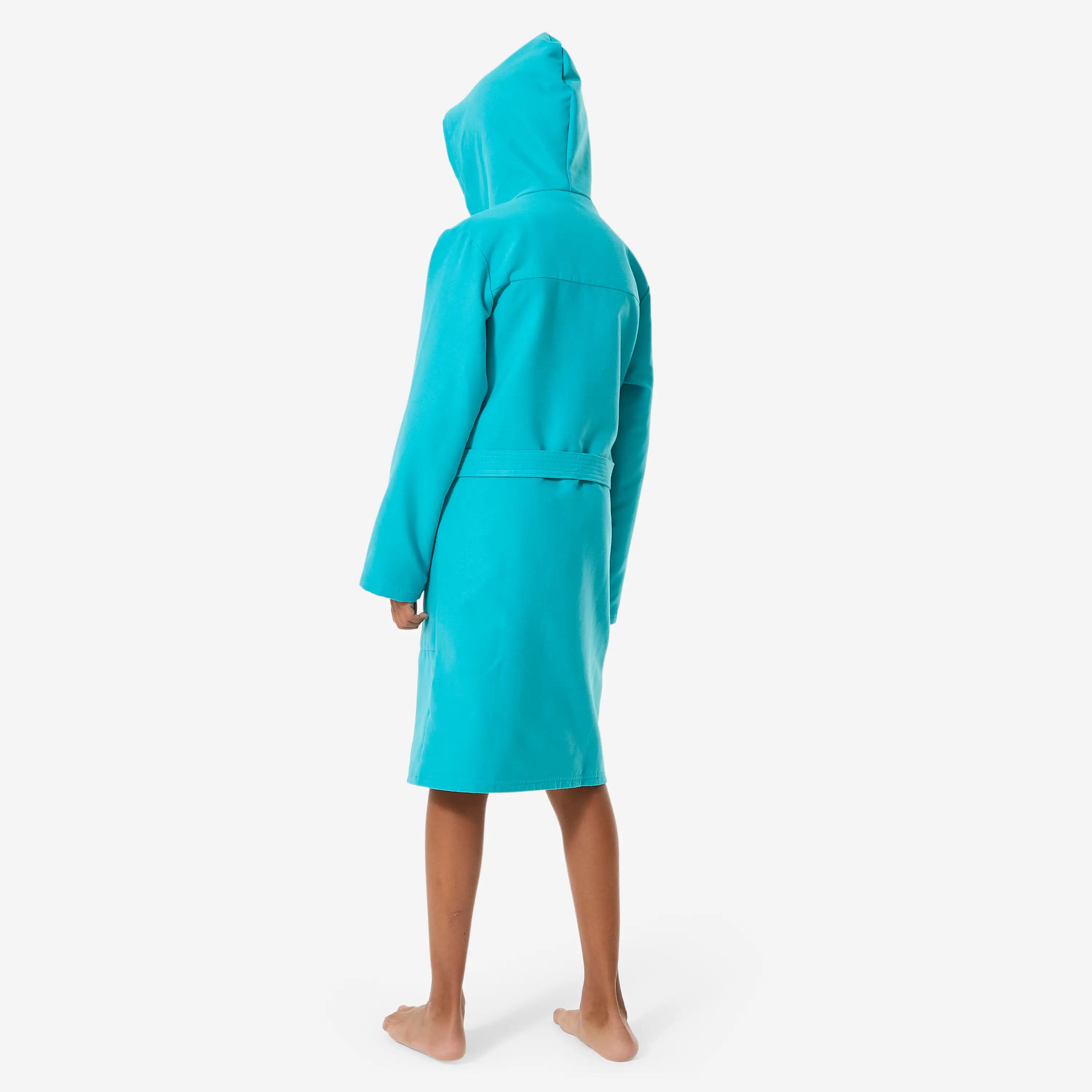 Kids’ cotton pool bathrobe turquoise 3/13