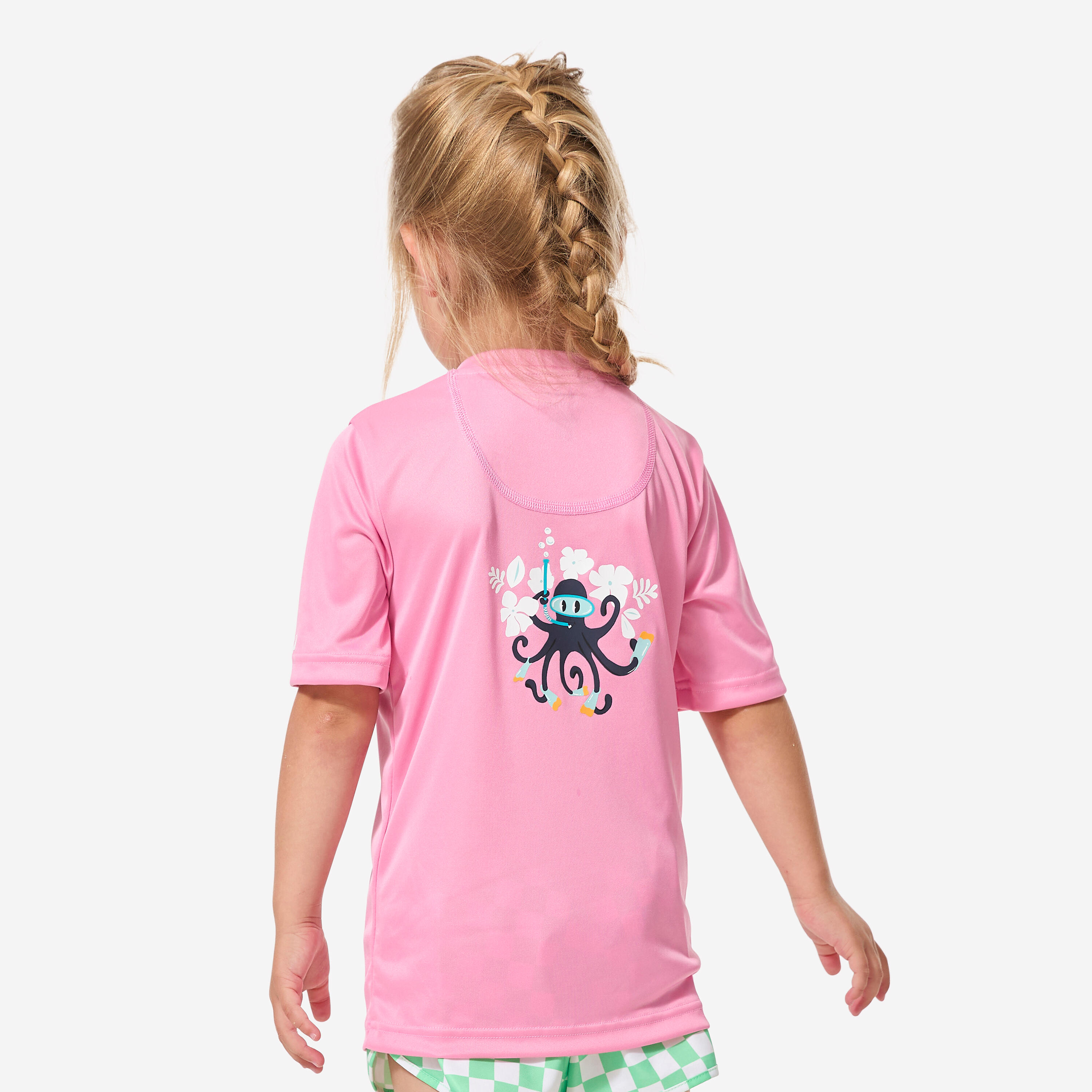 UV-Shirt Surfen JR - 100 Poulpy rosa 4/11