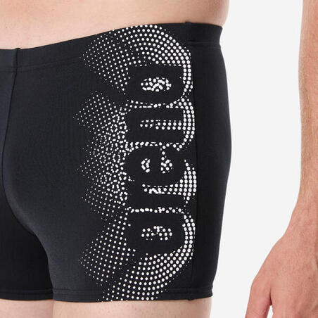 Плавки-боксери чоловічі для плавання чорні/білі