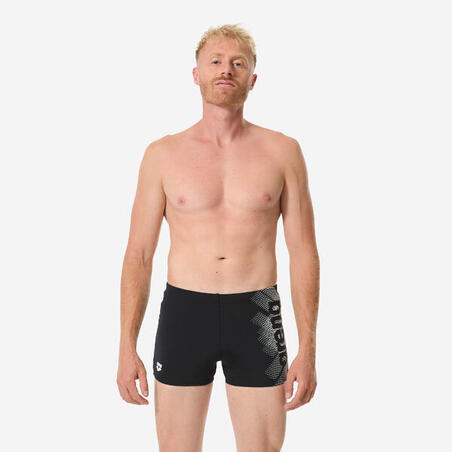 Плавки-боксери чоловічі для плавання чорні/білі