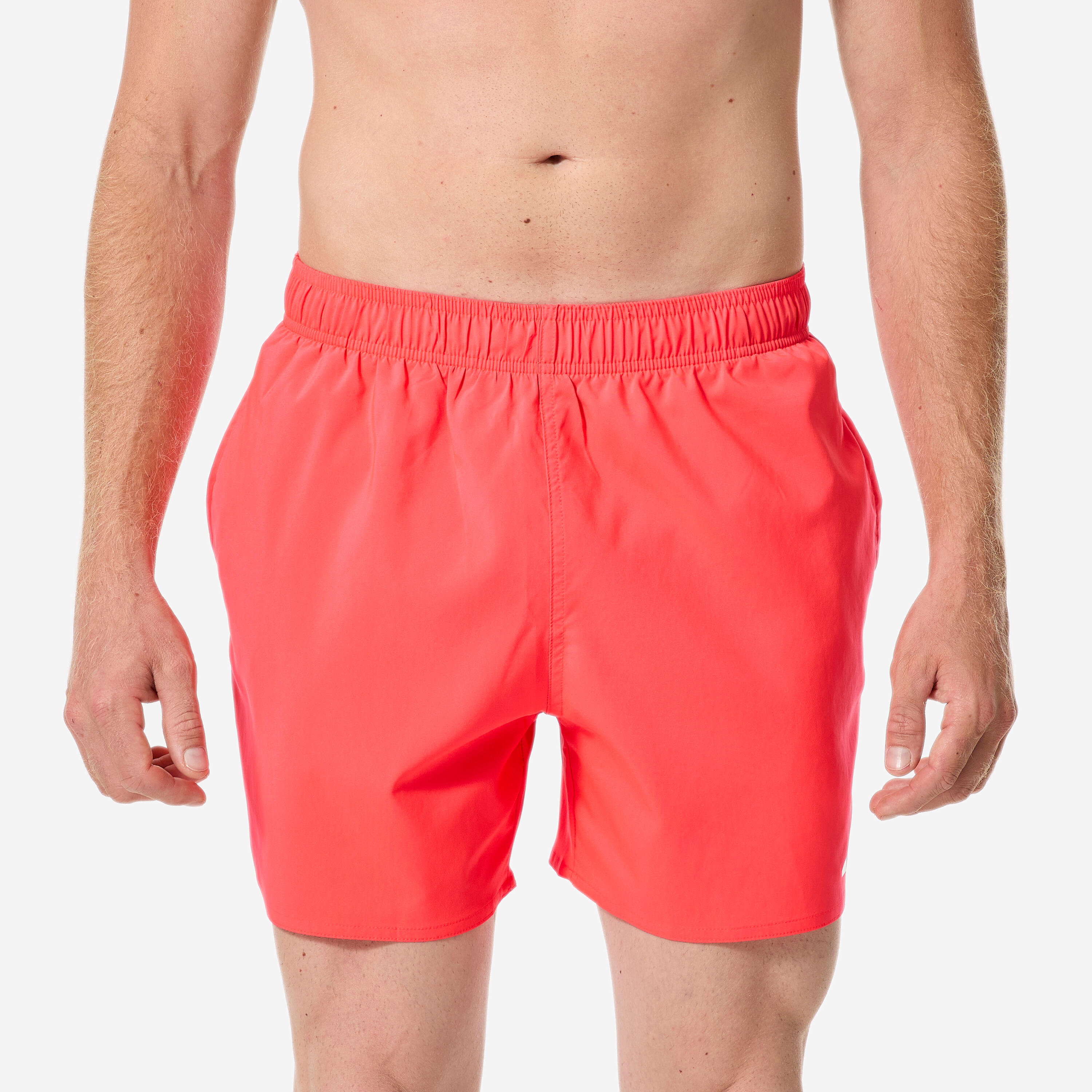Short de bain homme, rouge logo blanc