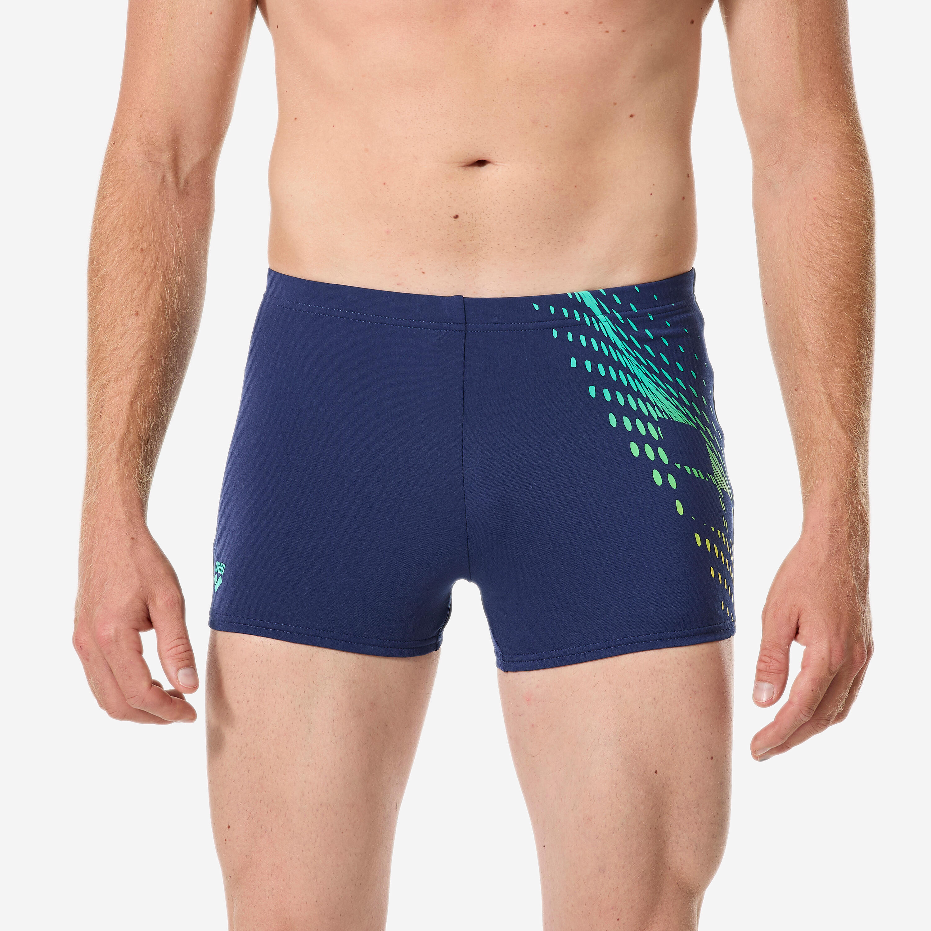 Boxer de bain natation homme, noir jaune