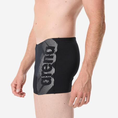 Плавки-боксери чоловічі для плавання чорні/білі