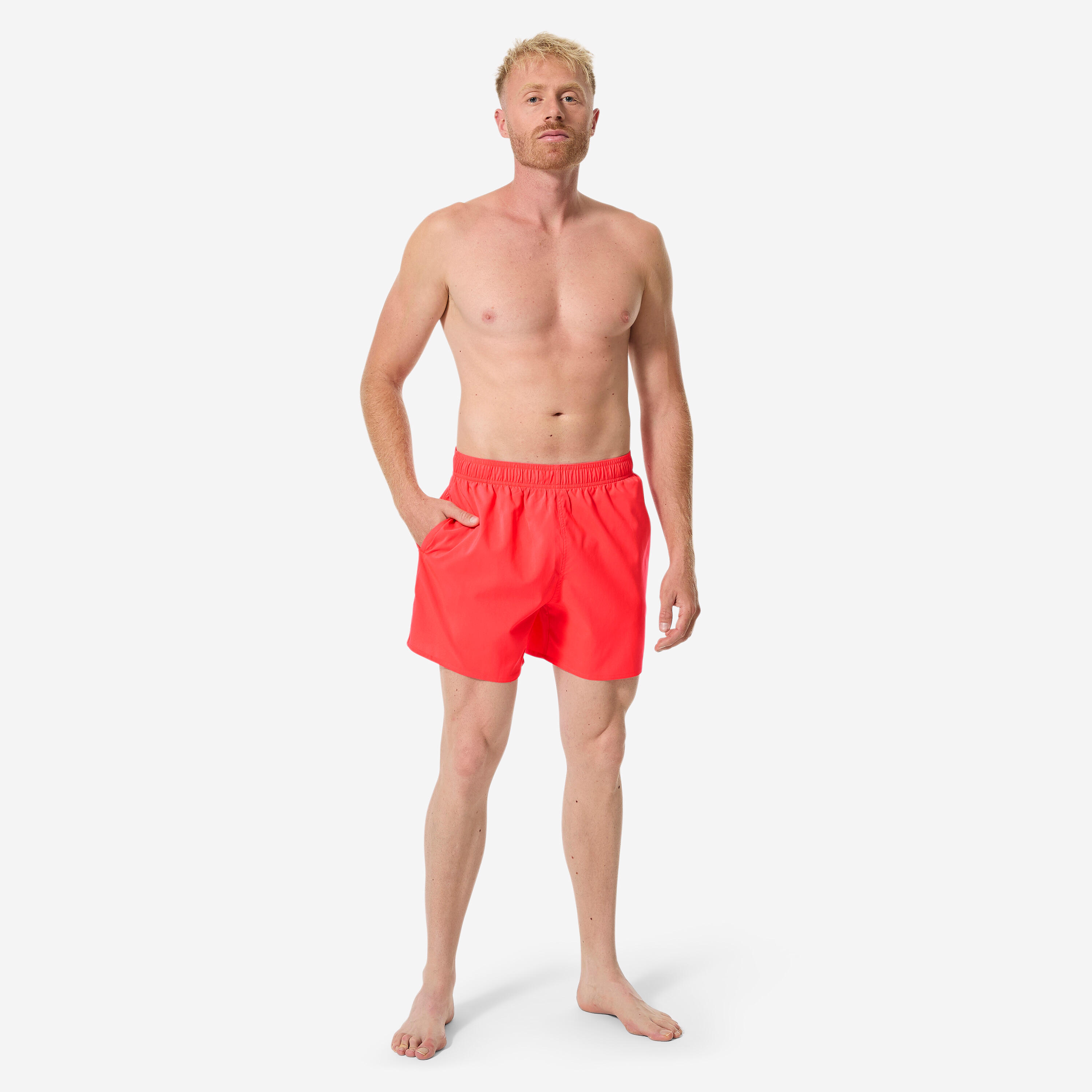 Herren-Badehose, rot mit weissem Logo 3/9