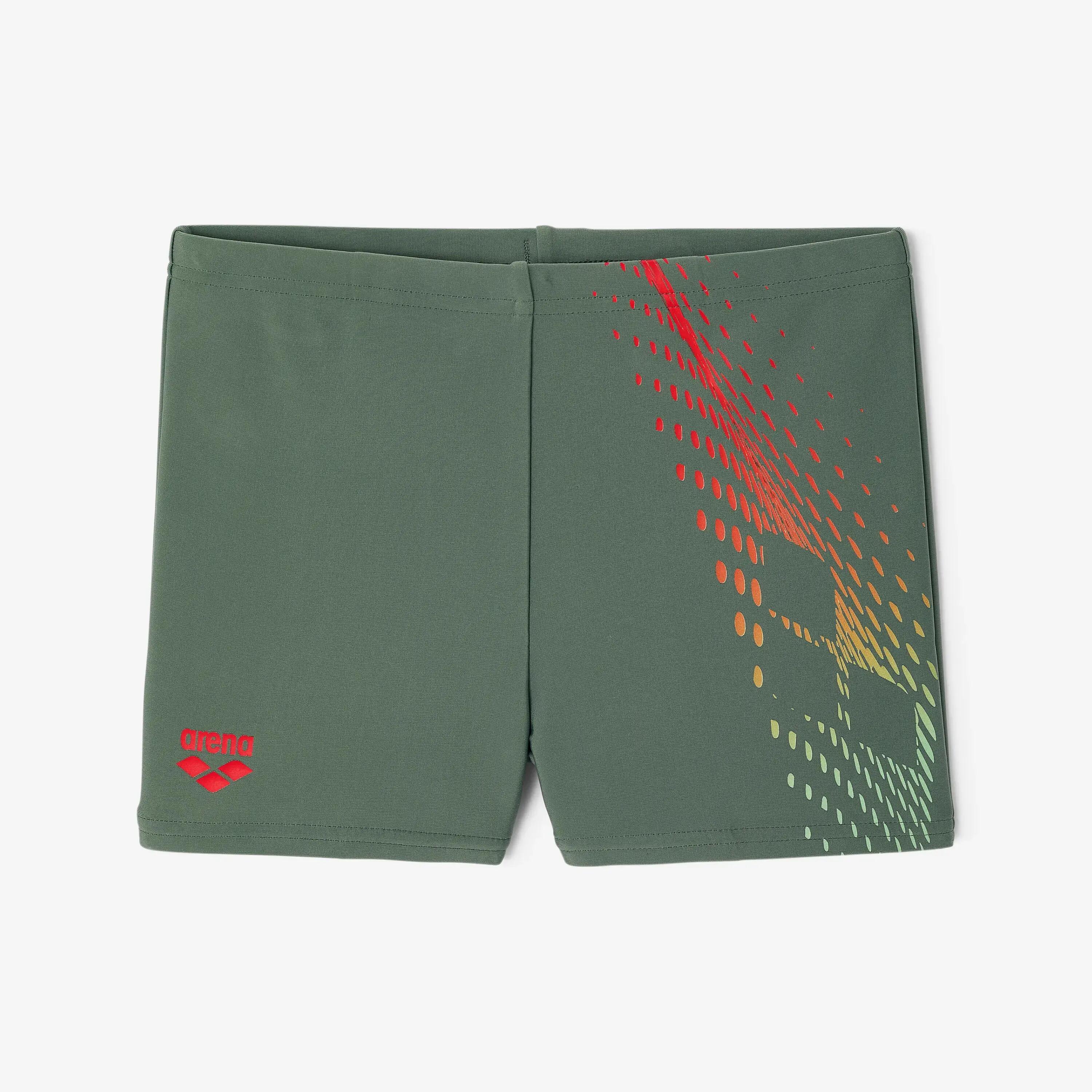 Boxer de bain natation garçon Arena, Graphic kaki 8/10