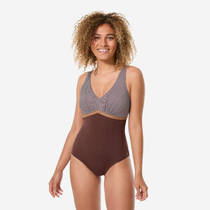 Bañador Reductor Mujer Aquagym Rosy Marrón