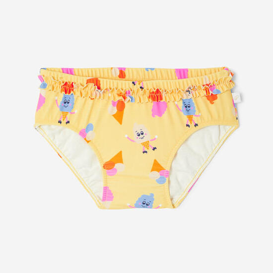 Bas de maillot de bain couche lavable bébé, glaces jaune