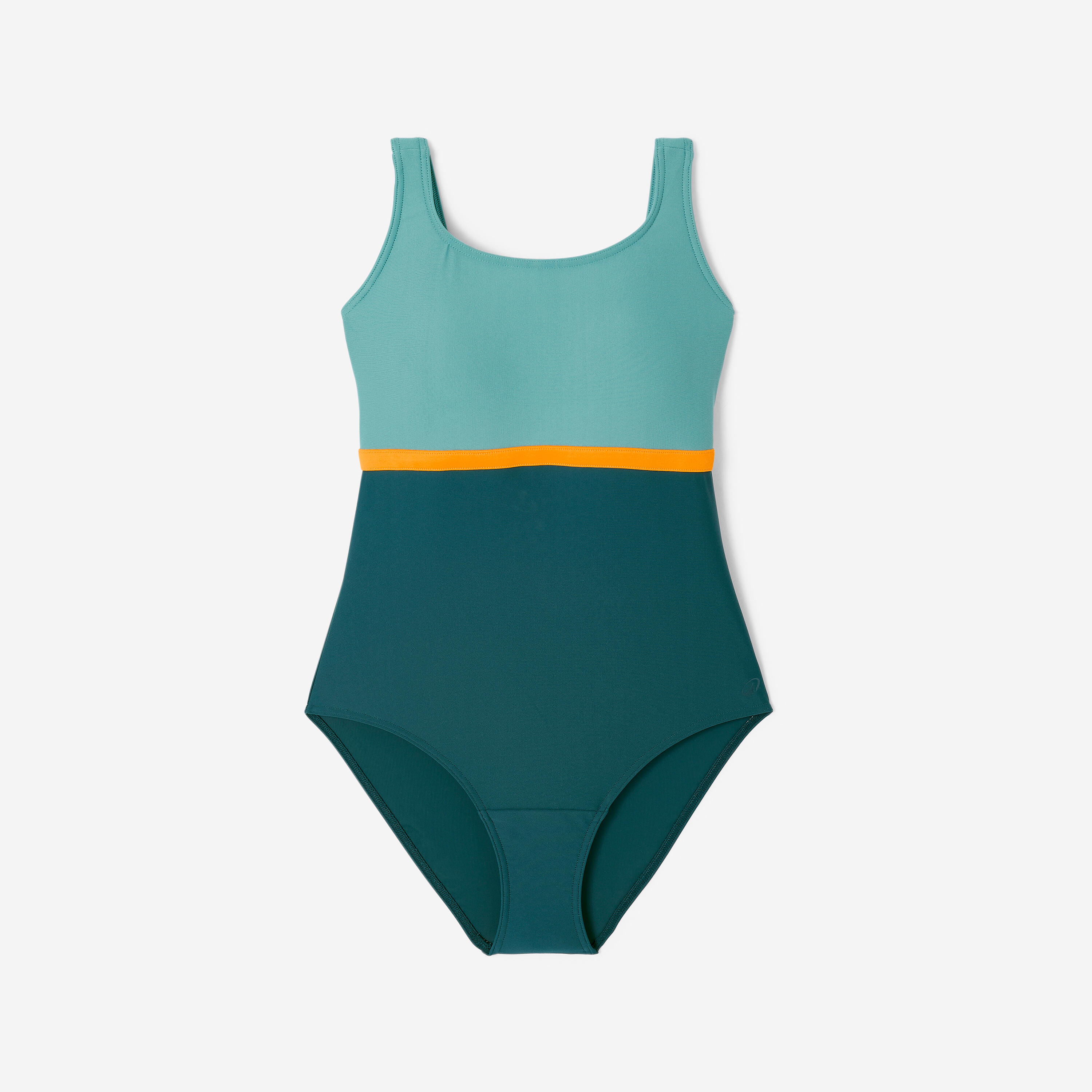 Maillot de bain 1 pièce natation femme, Heva li bleu turquoise 7/8
