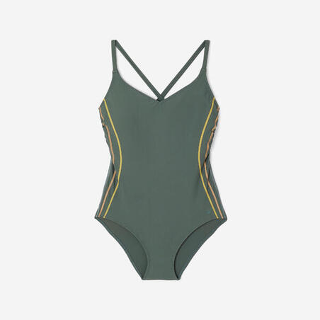 Купальник суцільний жіночий Lila для плавання зелений/золотий