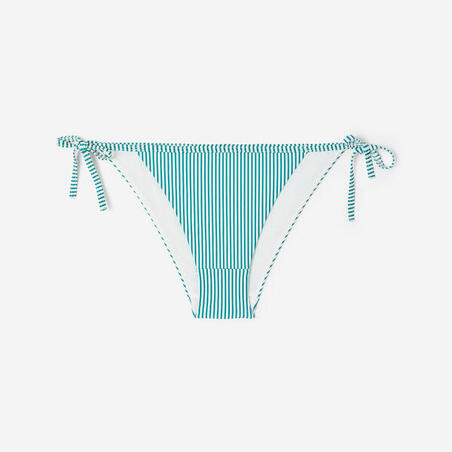 Плавки-бікіні жіночі Sandy для серфінгу з бічними зав’язками біло-зелені