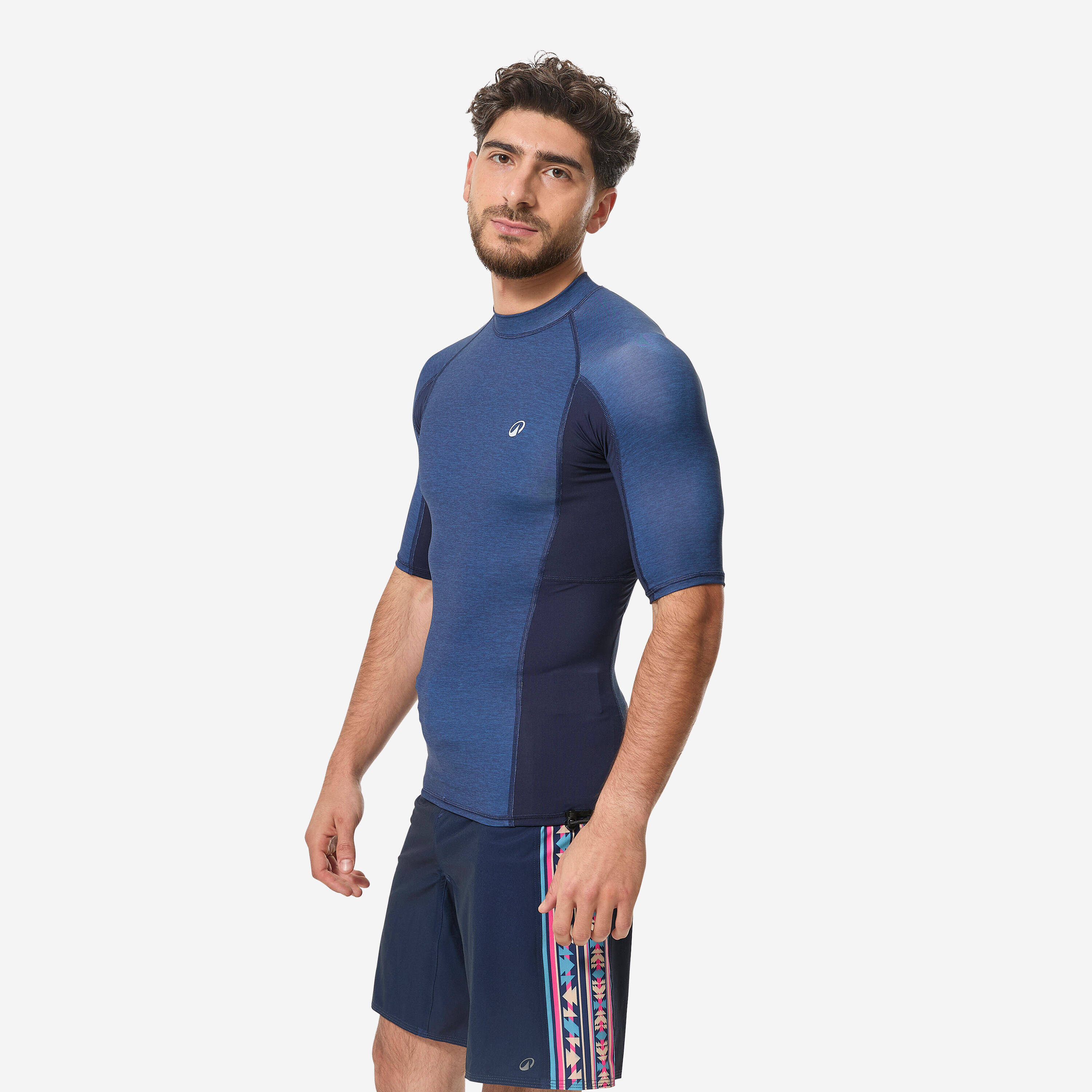 Men’s surfing short sleeve UV-protection t-shirt, 500 Amphi blue -  5