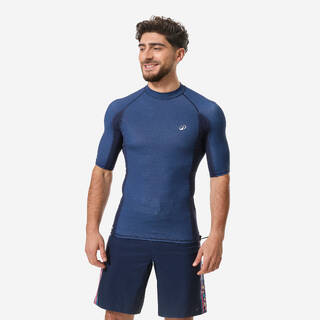 Men’s surfing short sleeve UV-protection t-shirt, 500 Amphi blue