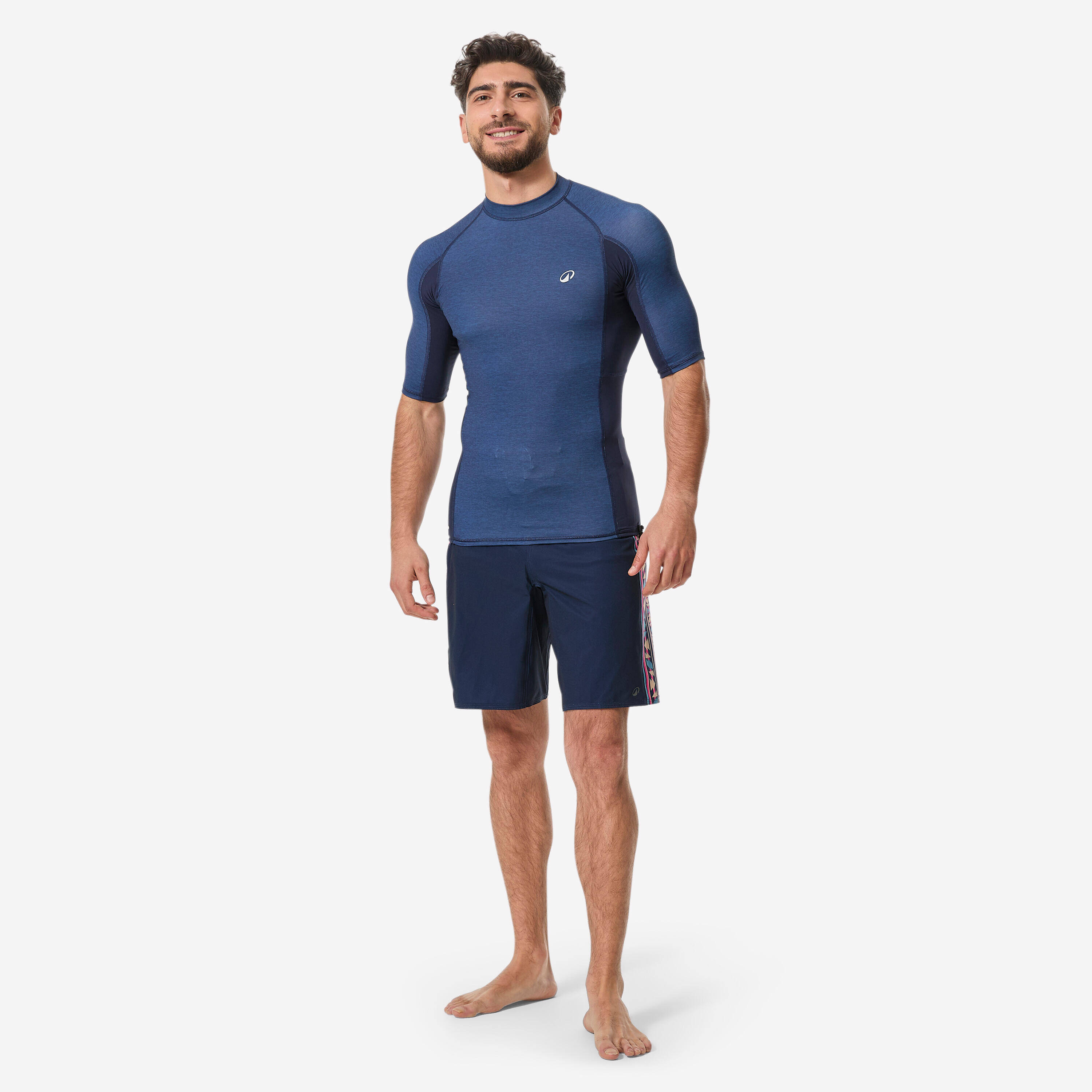 Men’s surfing short sleeve UV-protection t-shirt, 500 Amphi blue -  3
