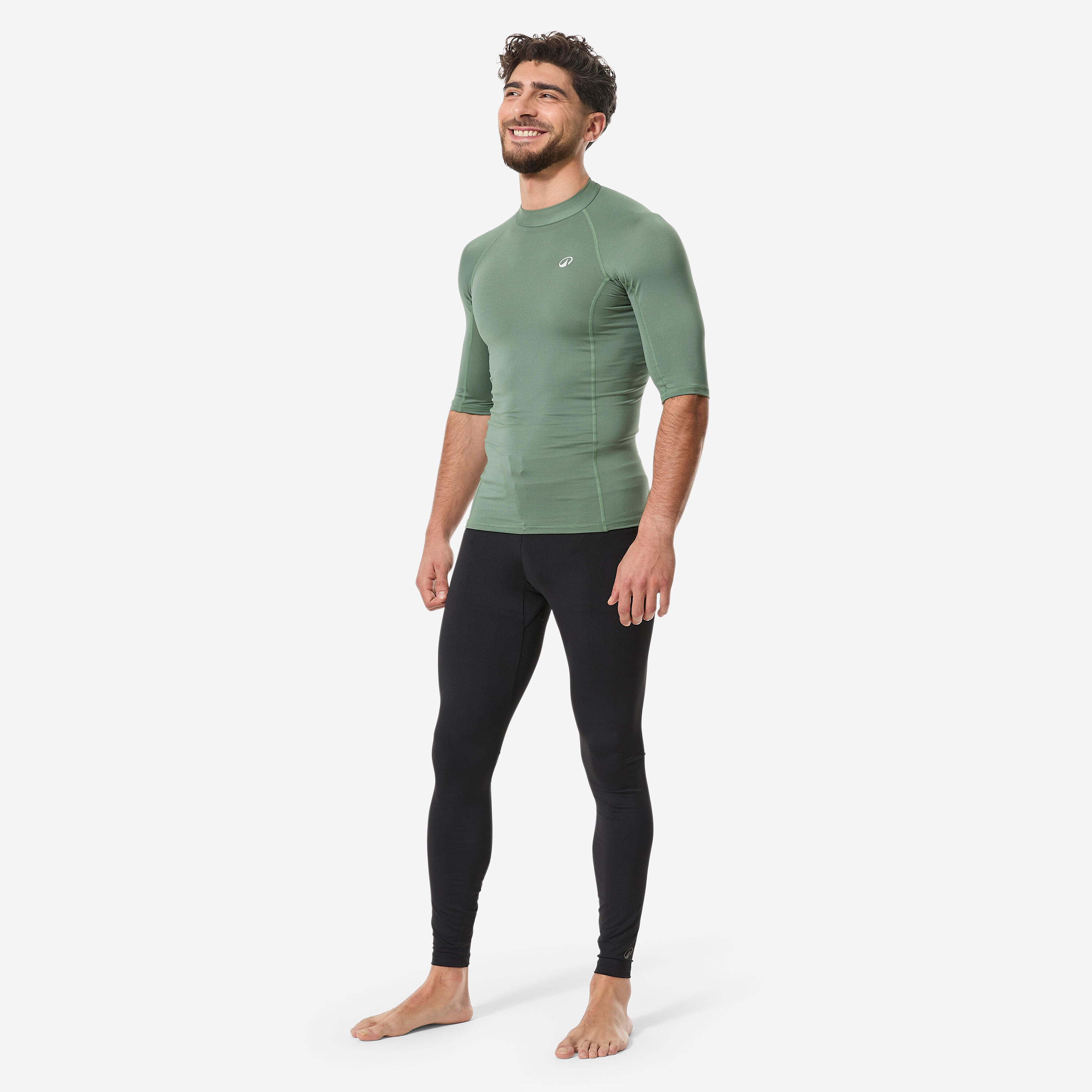 DECATHLON Pánske legíny 100 na surf s UV ochranou čierne M · záber 3