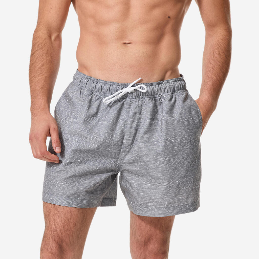 Boardshort surf short de bain court 15" homme, 100 gris chiné