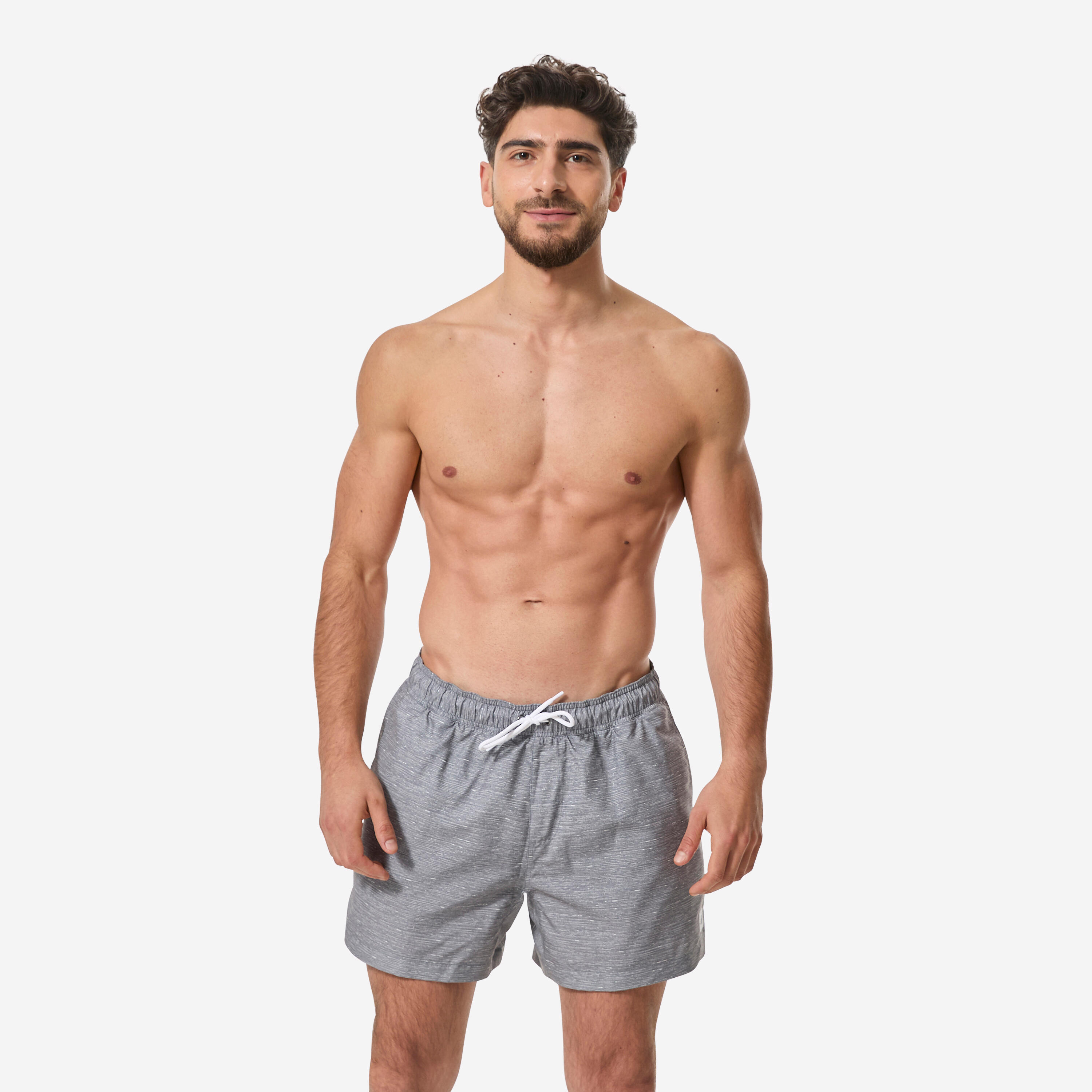 Boardshort surf short de bain court 15" homme, 100 gris chiné 2/10