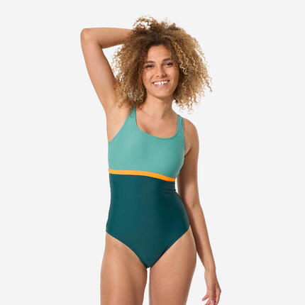 Maillot de bain 1 pièce natation femme, Heva li bleu turquoise
