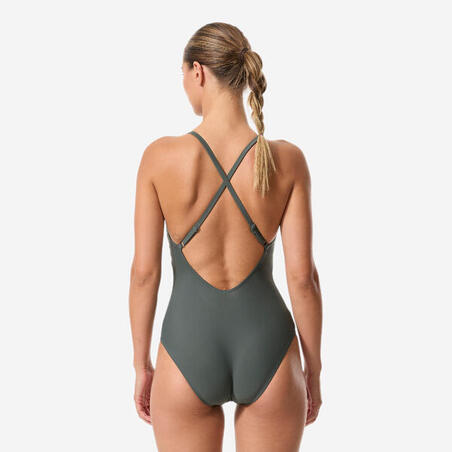 Купальник суцільний жіночий Lila для плавання зелений/золотий