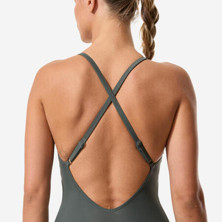 Купальник суцільний жіночий Lila для плавання зелений/золотий