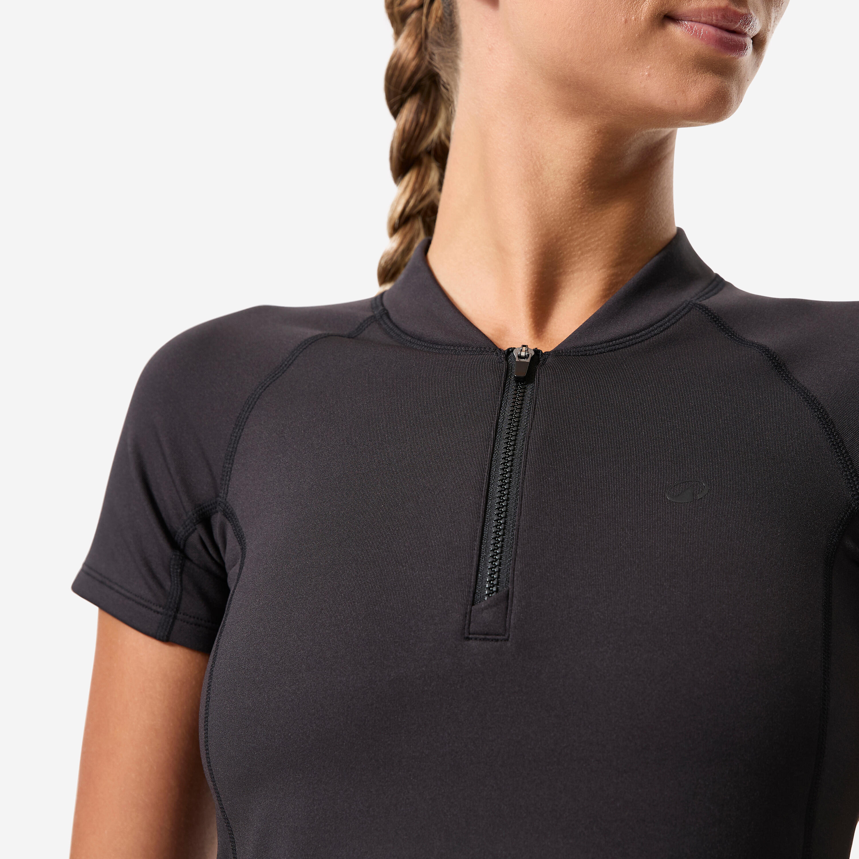 T shirt manches courtes aquagym-aquabike ou longe-côte Femme - Elo noir 5/5