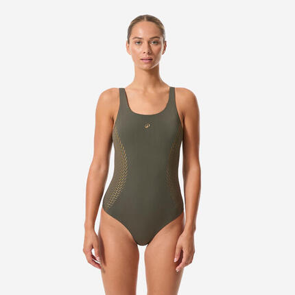 Maillot de bain 1 pièce natation femme, Kimy cuti noir vert