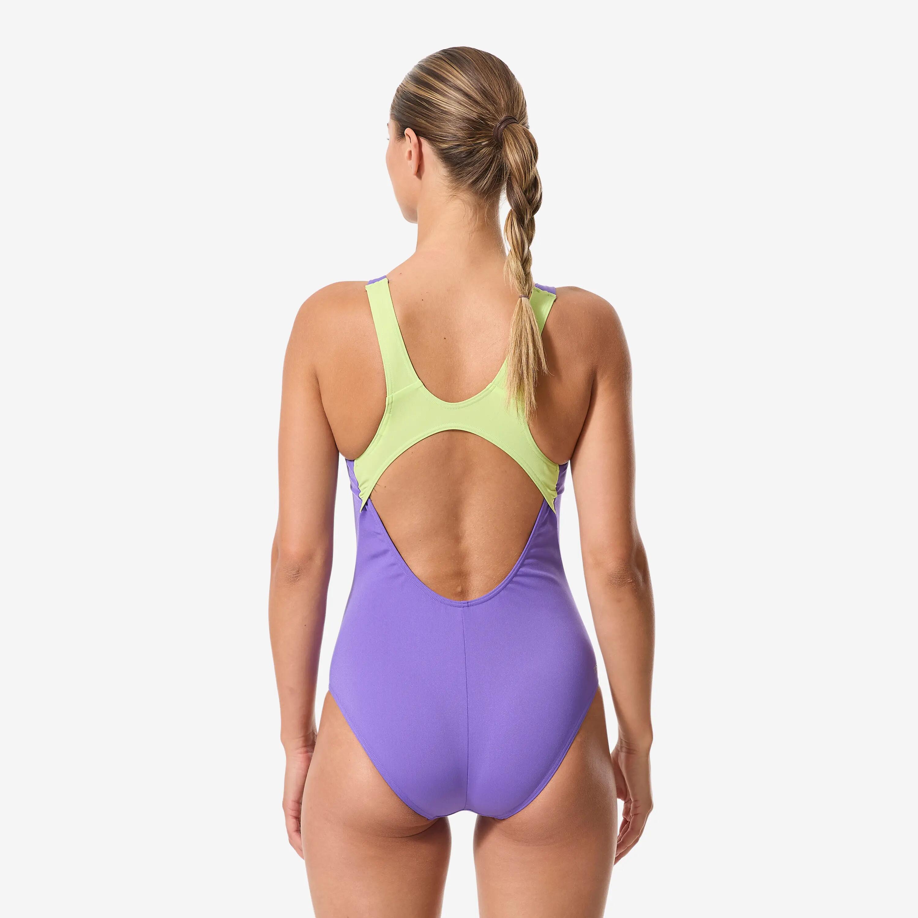 Vestido de baño enterizo de natación para Mujer - Morado 5/16