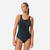 Maillot de bain 1 pièce natation femme, Kimy trai noir jaune