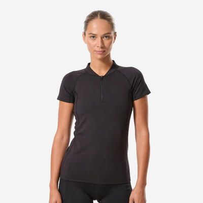 T-shirt elo dames aquafitness aquabiken zeewandelen zwart