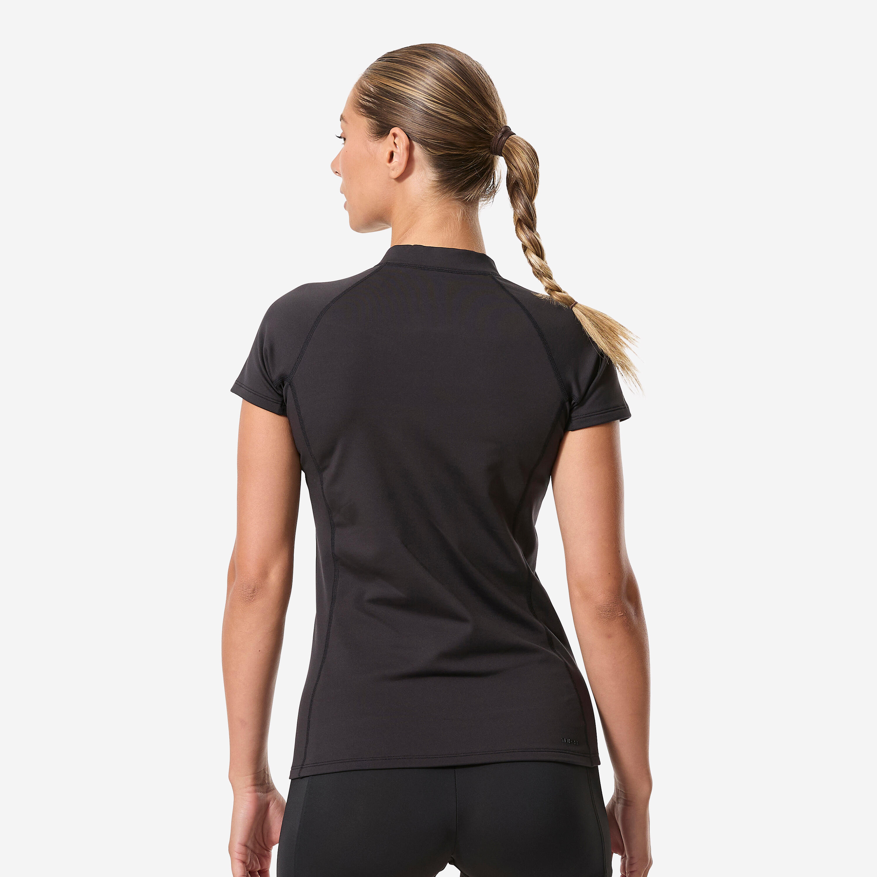 T shirt manches courtes aquagym-aquabike ou longe-côte Femme - Elo noir 3/5