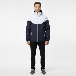 Chaqueta impermeable cálida Hombre 100 Azul-Blanco
