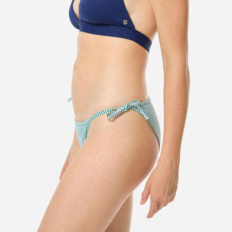 Плавки-бікіні жіночі Sandy для серфінгу з бічними зав’язками біло-зелені