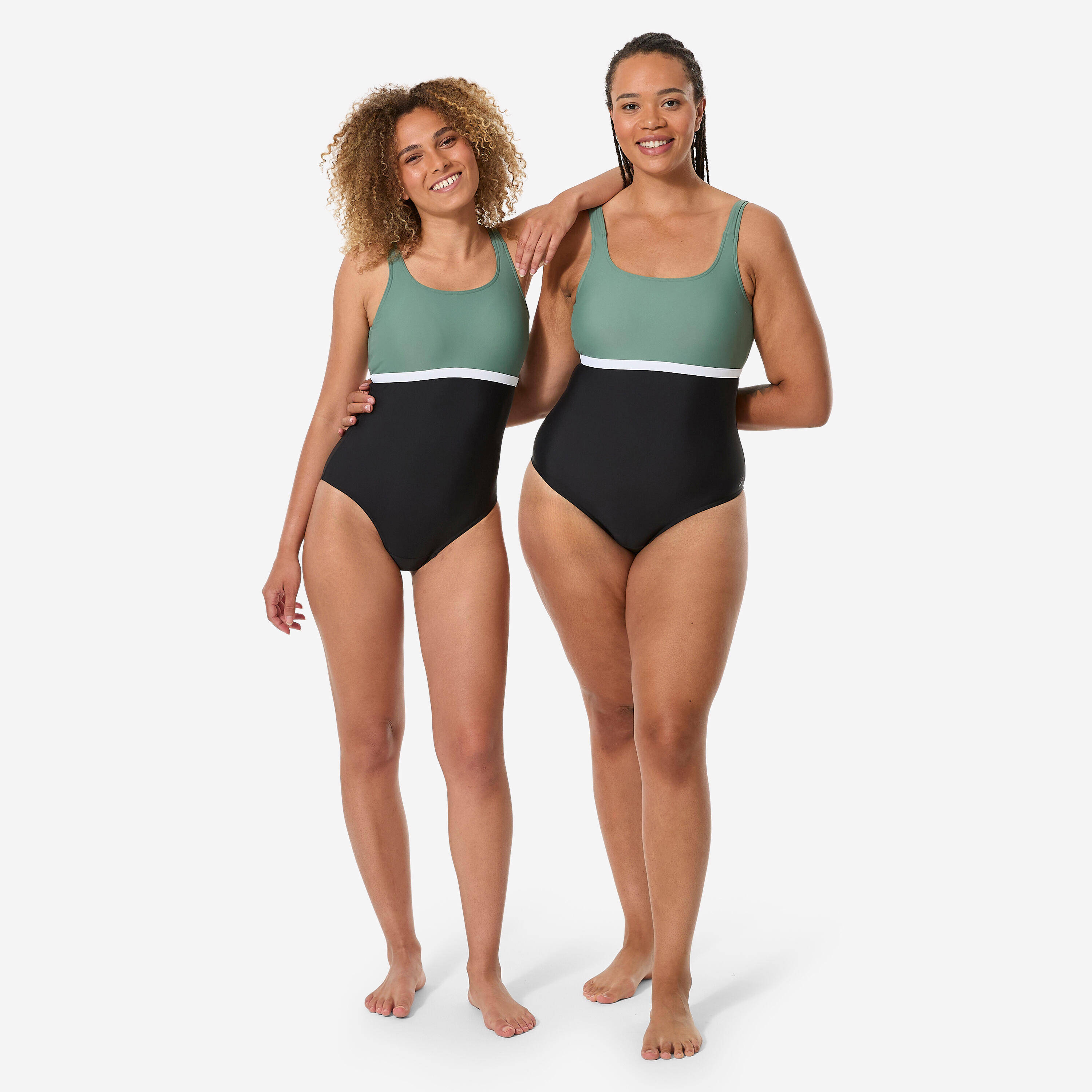Women’s 1-piece swimsuit, Heva li black khaki -  4