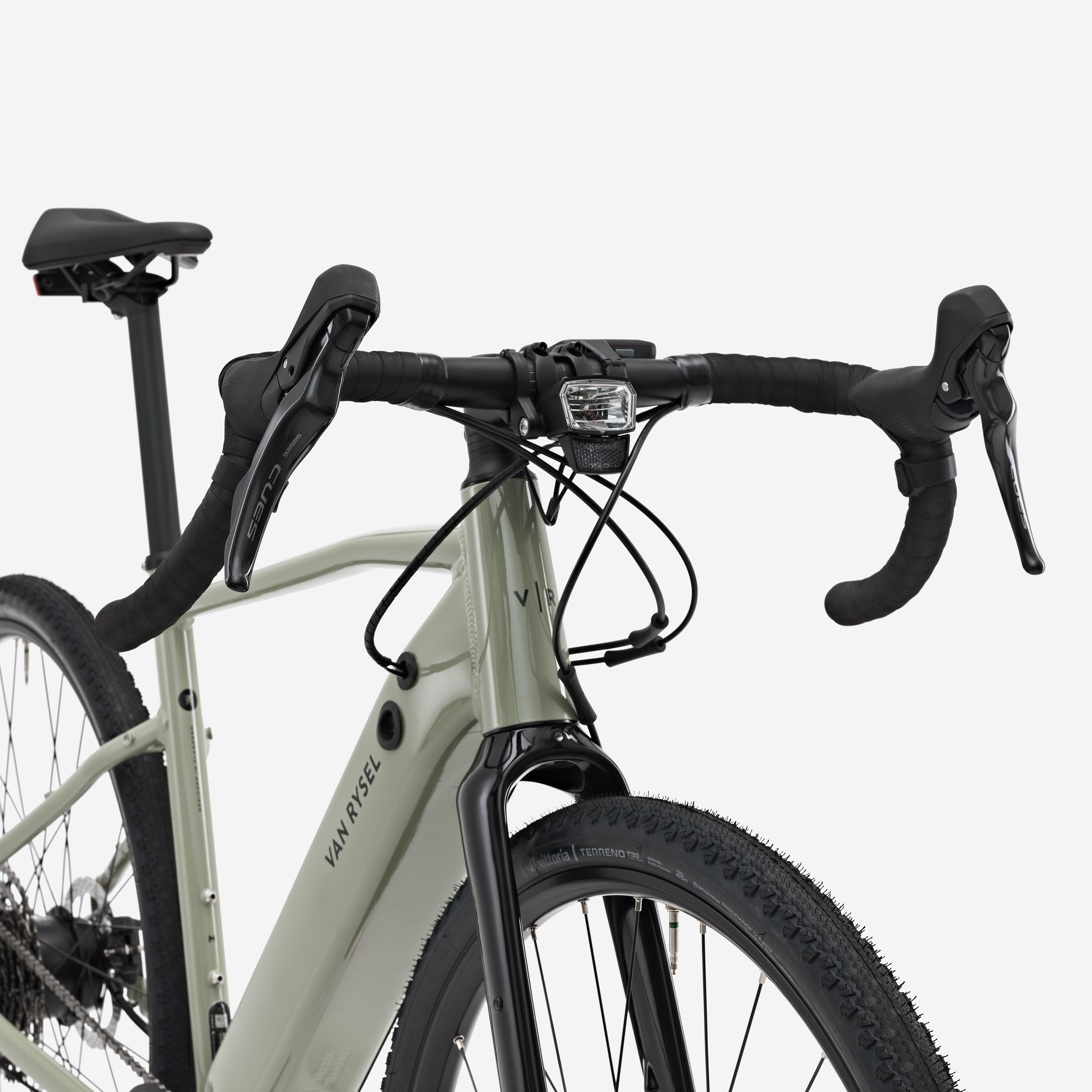 VAN RYSEL Gravel elektrobicykel E-GRVL AF Discover Cues 1x11 kaki L · záber 9
