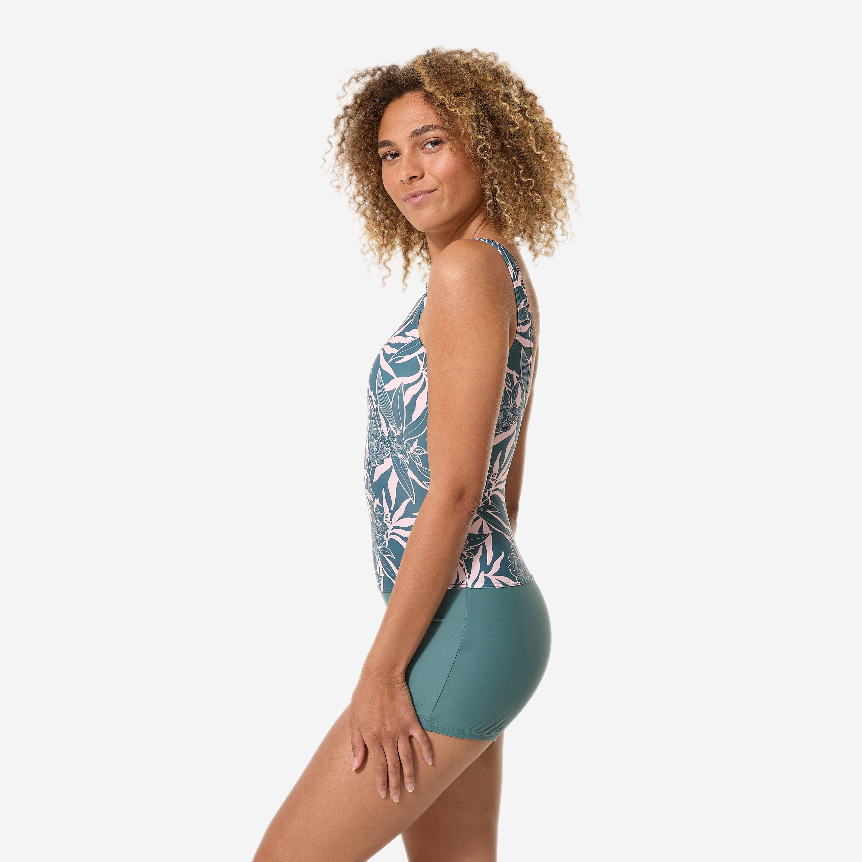 Women’s 1-piece shorty swimsuit - Dova dori khaki -  4
