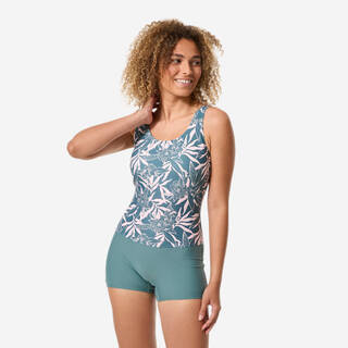Women’s 1-piece shorty swimsuit - Dova dori khaki